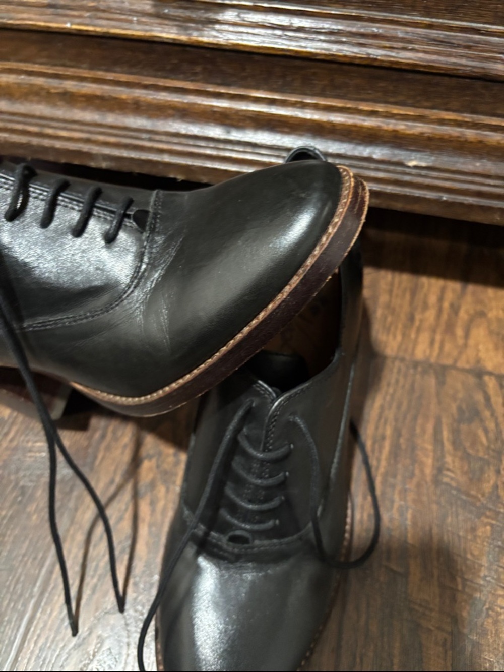 Patricia Nash Black Leather Lace-Up Ankle Booties - Picture 2 of 7